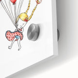Floating Heart Balloons Girls Room Wall Art - Playful Nursery Print