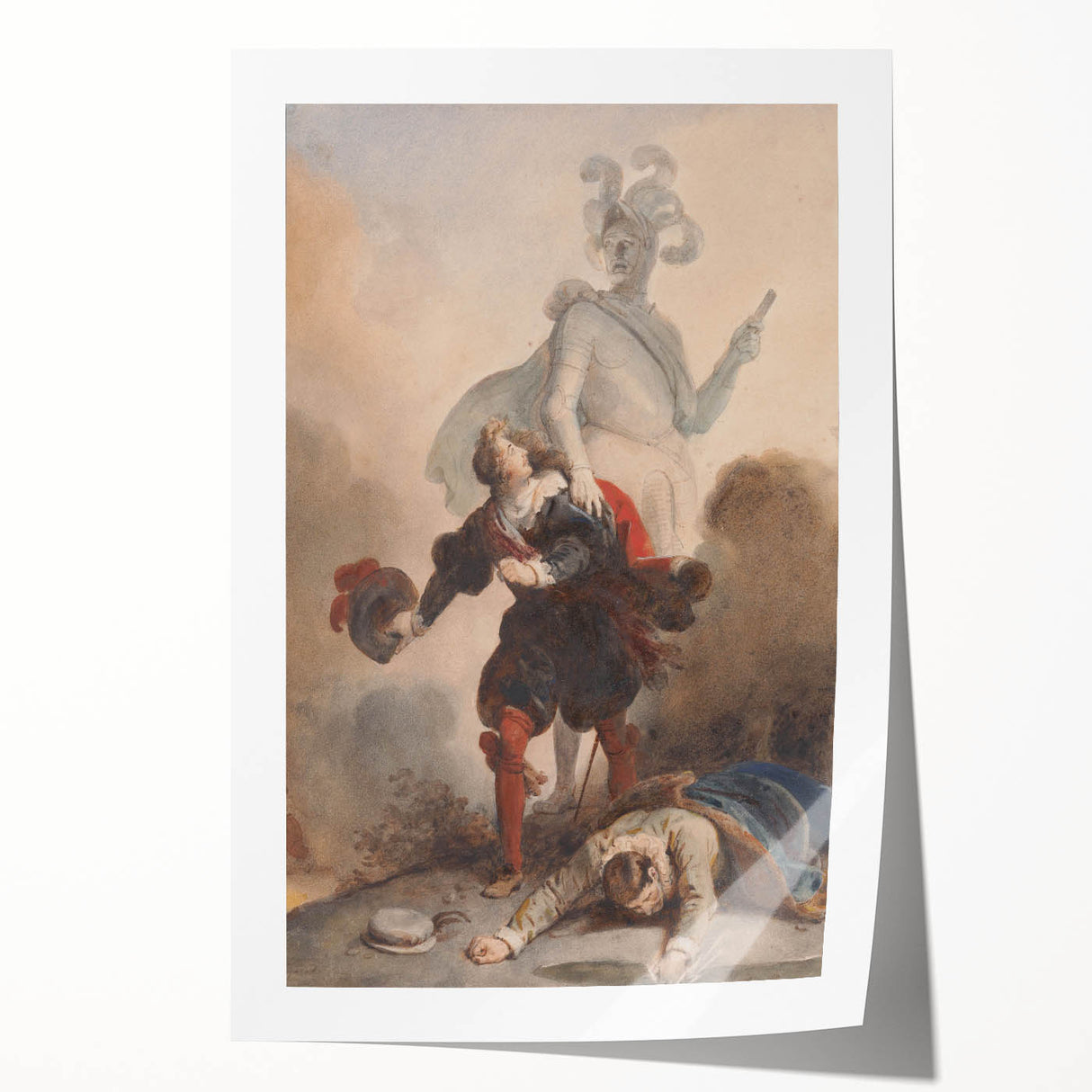 Romanticism Art - Don Juan and the Commander’s Statue by Fragonard