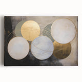 Luxury Geometric Wall Art - Abstract Gold & Blue Canvas Print