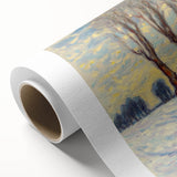 Abstract floral design on rolled canvas showcasing vibrant colors and intricate patterns, packaged securely in a protective cardboard tube for easy transport.