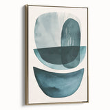 Framed abstract minimalist wall art featuring gold accents, displayed in a side view to highlight its elegant design and modern aesthetic suitable for contemporary decor.