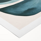 Abstract minimalist wall art on rolled canvas, showcasing soft pastel colors and geometric shapes, perfect for modern home decor. Packaged securely for safe delivery.