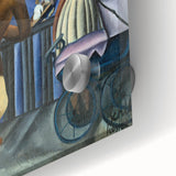 Modern Wall Art - Urban Vintage Scene with Abstract Figures Print