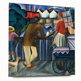 Modern Wall Art - Urban Vintage Scene with Abstract Figures Print