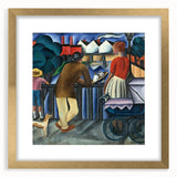 Modern Wall Art - Urban Vintage Scene with Abstract Figures Print