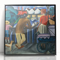 Modern Wall Art - Urban Vintage Scene with Abstract Figures Print