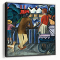 Modern Wall Art - Urban Vintage Scene with Abstract Figures Print