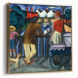 Modern Wall Art - Urban Vintage Scene with Abstract Figures Print