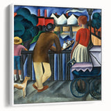 Modern Wall Art - Urban Vintage Scene with Abstract Figures Print