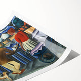 Modern Wall Art - Urban Vintage Scene with Abstract Figures Print