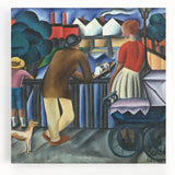 Modern Wall Art - Urban Vintage Scene with Abstract Figures Print