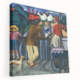 Modern Wall Art - Urban Vintage Scene with Abstract Figures Print