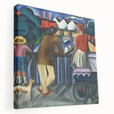 Modern Wall Art - Urban Vintage Scene with Abstract Figures Print