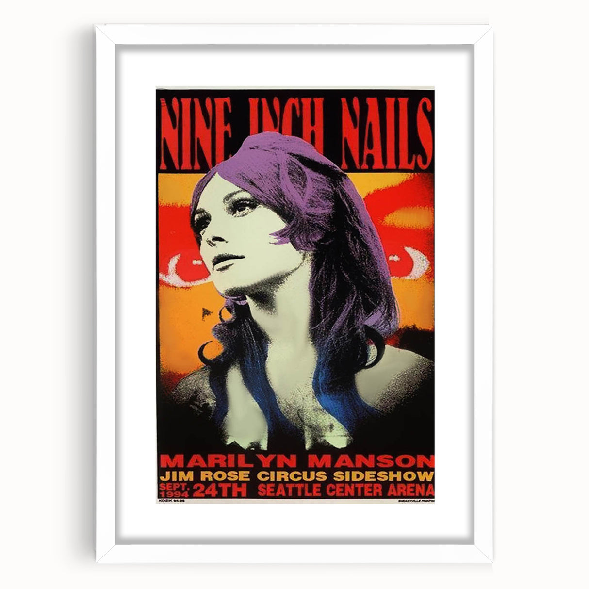 Nine Inch Nails & Marilyn Manson Poster – 1994 Seattle Concert