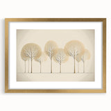 Minimalist Gold Tree Wall Art - Modern Canvas Print for Living Room