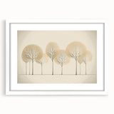 Minimalist Gold Tree Wall Art - Modern Canvas Print for Living Room