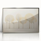 Minimalist Gold Tree Wall Art - Modern Canvas Print for Living Room