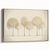 Minimalist Gold Tree Wall Art - Modern Canvas Print for Living Room