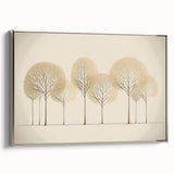 Minimalist Gold Tree Wall Art - Modern Canvas Print for Living Room