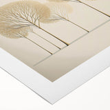 Minimalist Gold Tree Wall Art - Modern Canvas Print for Living Room