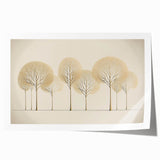 Minimalist Gold Tree Wall Art - Modern Canvas Print for Living Room