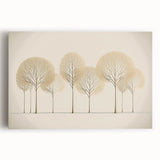 Minimalist Gold Tree Wall Art - Modern Canvas Print for Living Room
