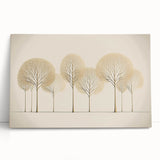 Minimalist Gold Tree Wall Art - Modern Canvas Print for Living Room