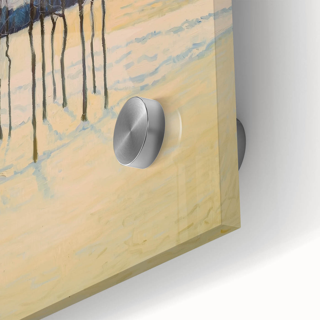 Close-up of an abstract floral acrylic glass artwork showcasing vibrant colors and intricate details, perfect for modern home decor and art enthusiasts.