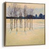 Framed canvas art featuring an abstract floral design in silver and gold tones, set against a textured background that adds depth and elegance to modern decor.