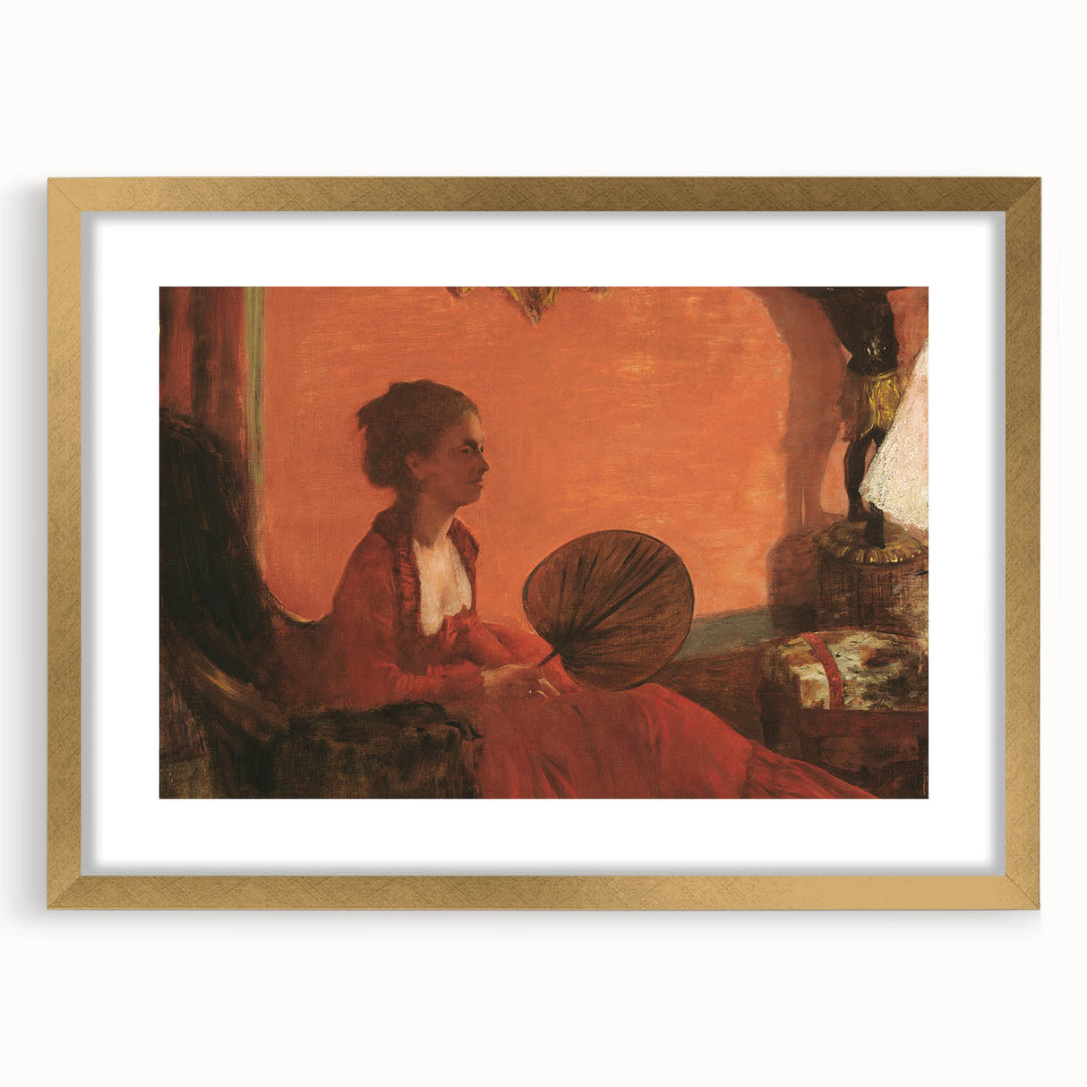 Impressionist Portrait Wall Art - Degas' Madam Camus in Red Print