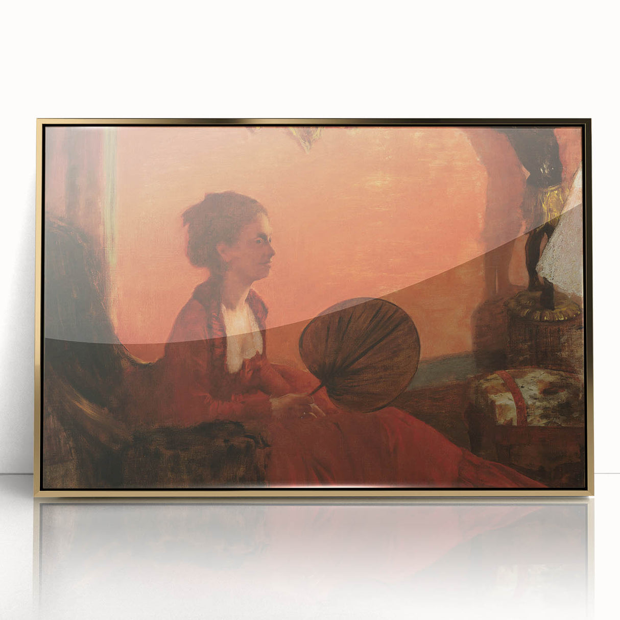 Impressionist Portrait Wall Art - Degas' Madam Camus in Red Print