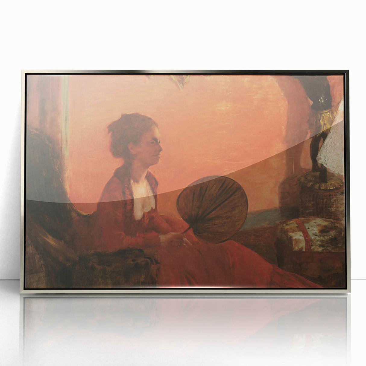Impressionist Portrait Wall Art - Degas' Madam Camus in Red Print