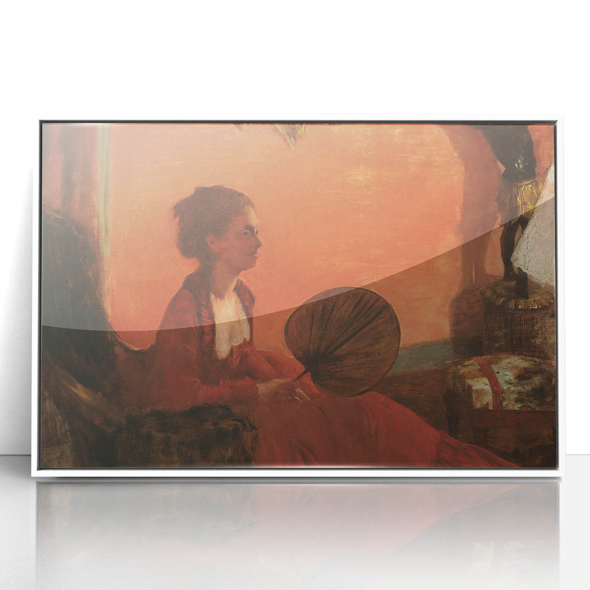 Impressionist Portrait Wall Art - Degas' Madam Camus in Red Print