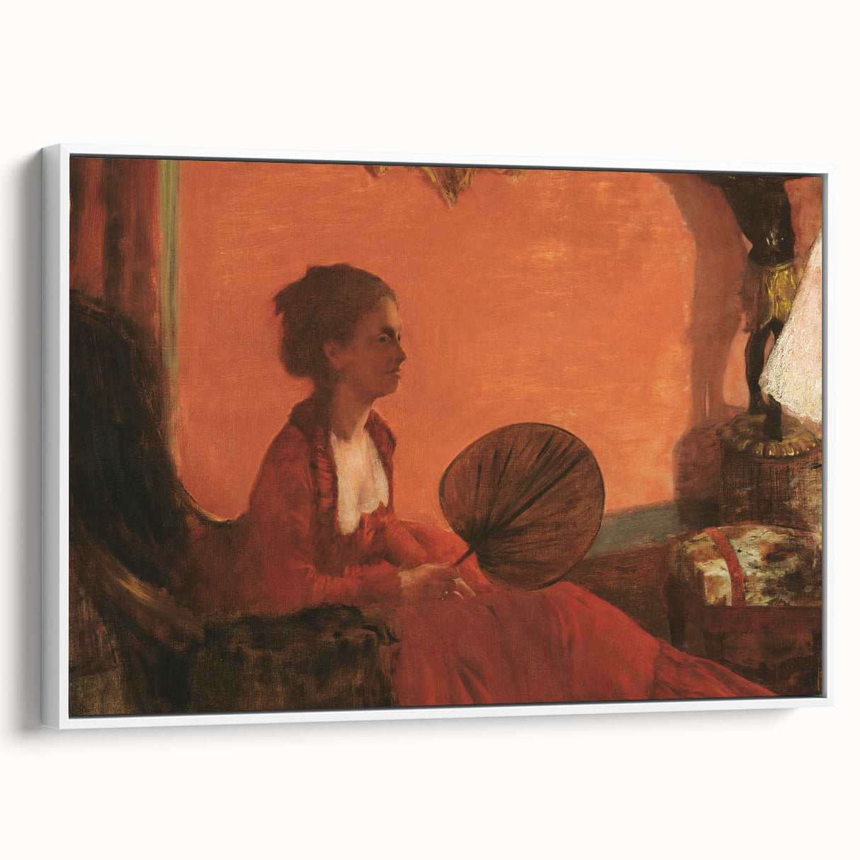 Impressionist Portrait Wall Art - Degas' Madam Camus in Red Print