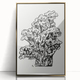 Abstract Coral Ink Drawing: Modern Black and White Wall Art by Leo Gestel