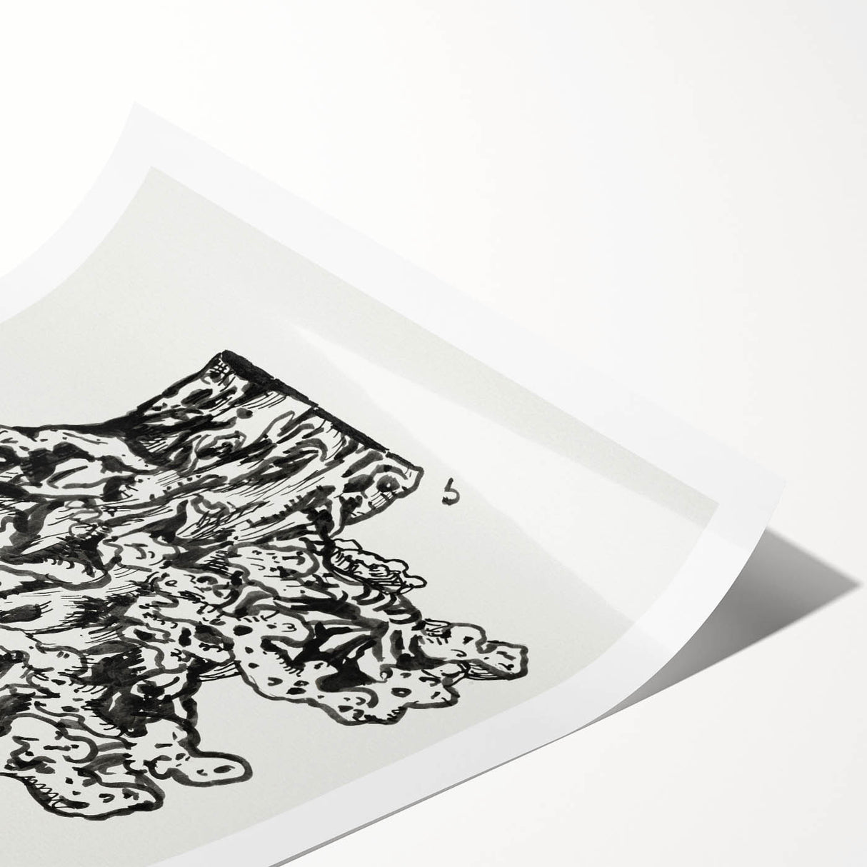 Abstract Coral Ink Drawing: Modern Black and White Wall Art by Leo Gestel