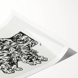 Abstract Coral Ink Drawing: Modern Black and White Wall Art by Leo Gestel