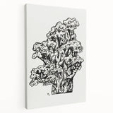 Abstract Coral Ink Drawing: Modern Black and White Wall Art by Leo Gestel