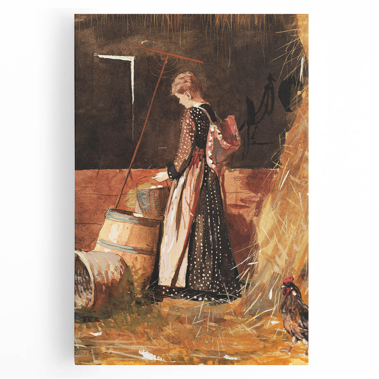 Rustic Farm Art Print - Fresh Eggs by Winslow Homer - Countryside Realism