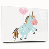 Floating Unicorn Girls Room Wall Art - Whimsical Nursery Print