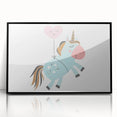 Floating Unicorn Girls Room Wall Art - Whimsical Nursery Print