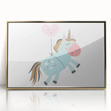 Floating Unicorn Girls Room Wall Art - Whimsical Nursery Print