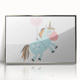 Floating Unicorn Girls Room Wall Art - Whimsical Nursery Print