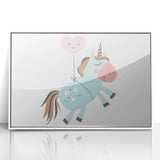 Floating Unicorn Girls Room Wall Art - Whimsical Nursery Print