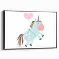 Floating Unicorn Girls Room Wall Art - Whimsical Nursery Print