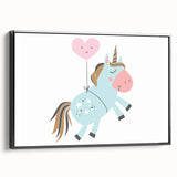 Floating Unicorn Girls Room Wall Art - Whimsical Nursery Print