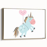 Floating Unicorn Girls Room Wall Art - Whimsical Nursery Print
