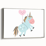 Floating Unicorn Girls Room Wall Art - Whimsical Nursery Print