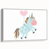 Floating Unicorn Girls Room Wall Art - Whimsical Nursery Print