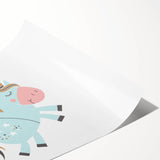 Floating Unicorn Girls Room Wall Art - Whimsical Nursery Print